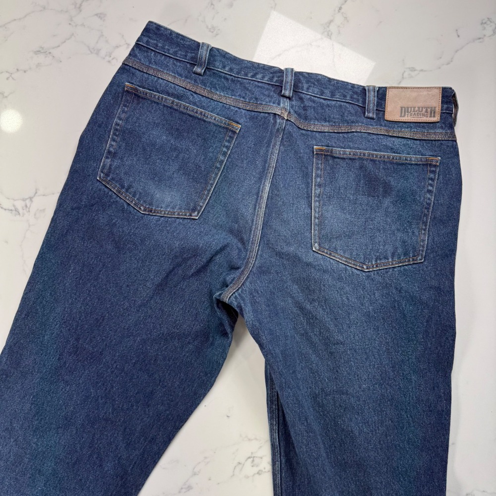Duluth Trading Co Men's Dark Wash Relaxed Fit Denim Jeans 40x30‎